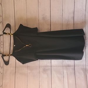 Chain cold shoulder tunic top with zipper